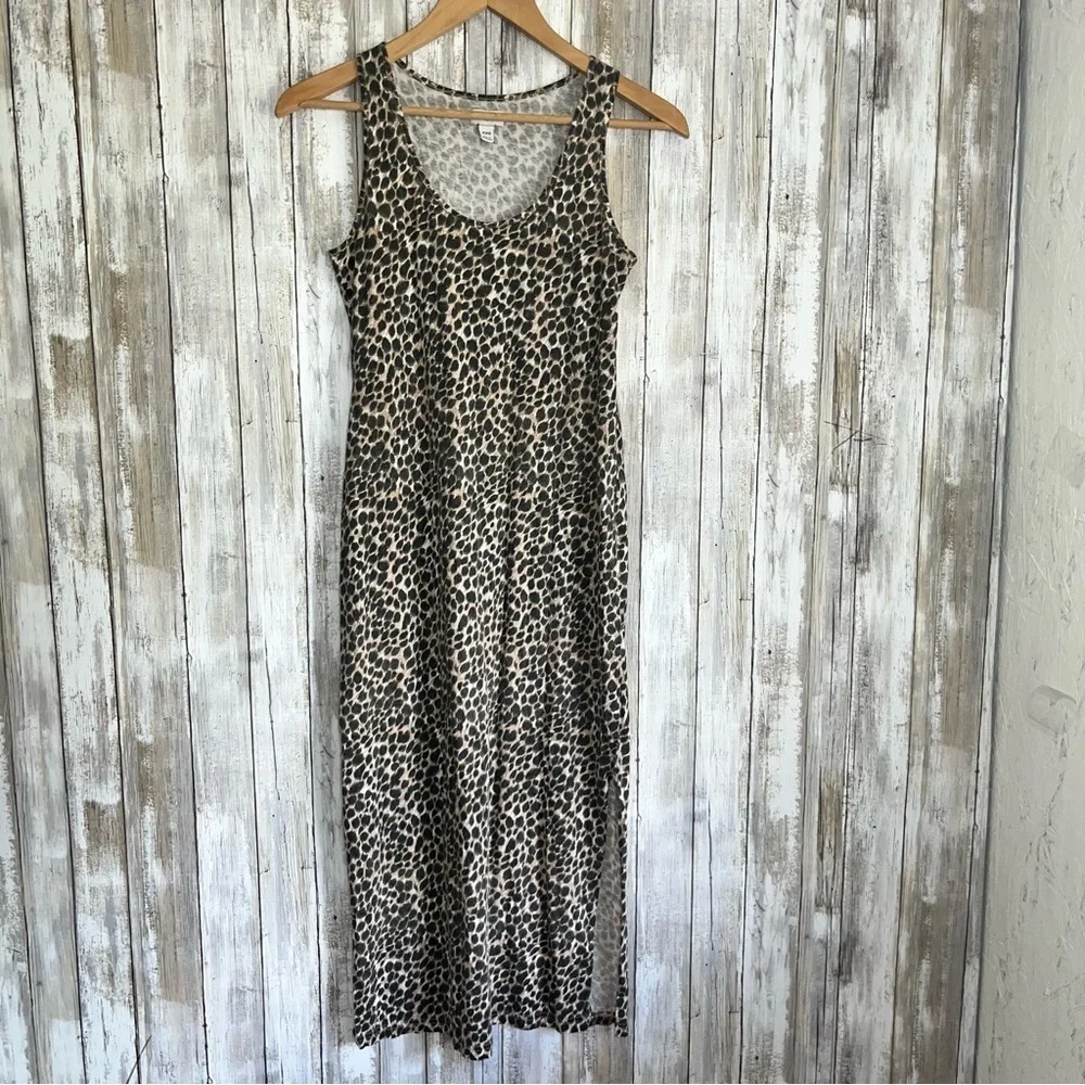 J.Crew Leopard Print Midi Dress XXS Sleeveless Cotton Fitted Casual Summer Dress